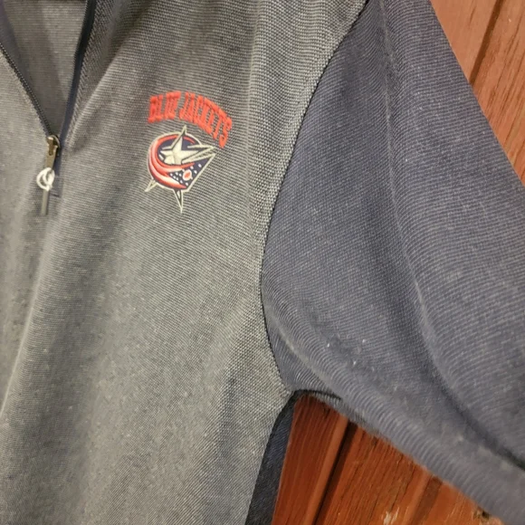 Reebok Columbus Blue Jackets NHL Quarter Zip Pullover Long Sleeve Blue Sz Medium - Picture 5 of 9